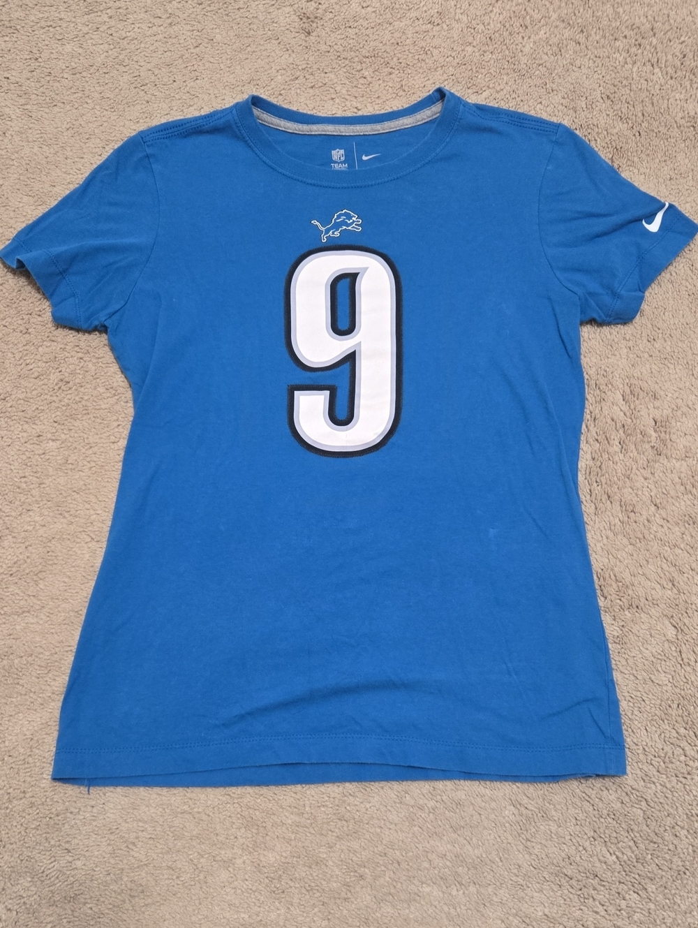 Nike Detroit Lions Blue Women's Short-Sleeve #9 Stafford Tee
